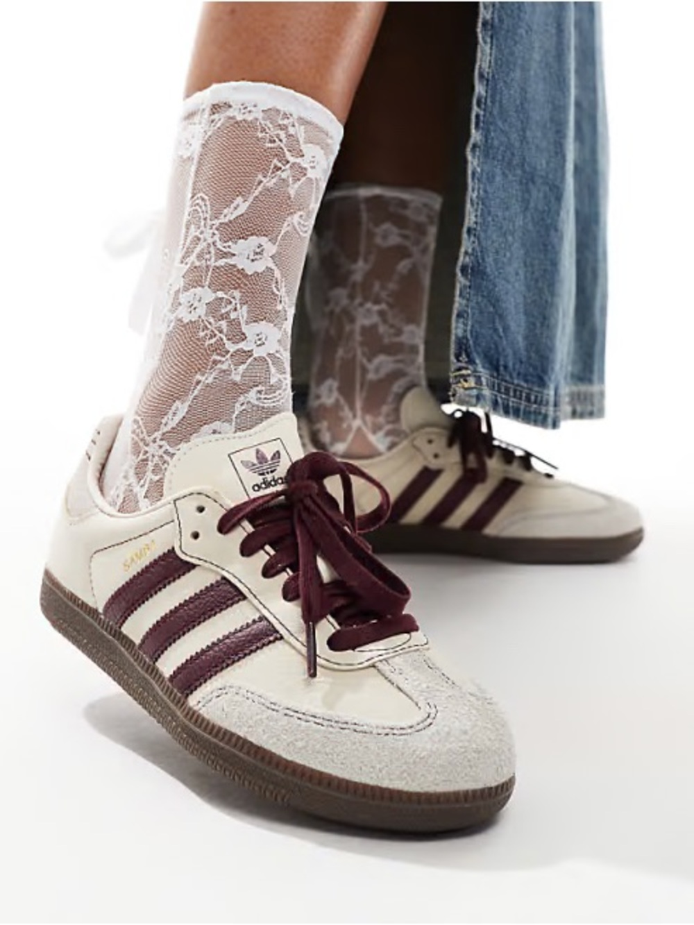 Adidas originals women's samba oh shoes maroon cloud white putty gray size 8